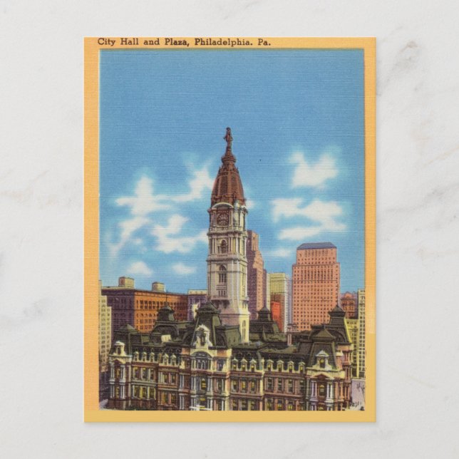 City Hall and Plaza, Philadelphia, Pennsylvania Postcard (Front)