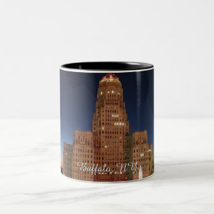 City Hall at Night Two-Tone Coffee Mug