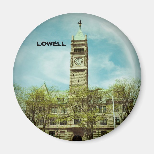 CITY HALL LOWELL MASSACHUSETTS MAGNET (Front)