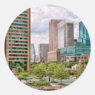City - Harbour Place - Baltimore World Trade Centr Classic Round Sticker