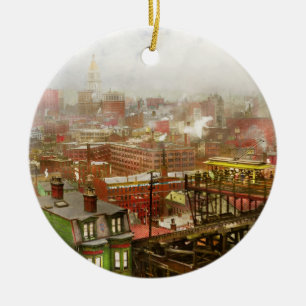 City - I can see my house from here 1915 Ceramic Ornament