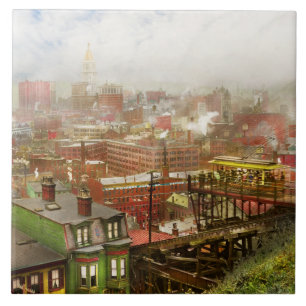 City - I can see my house from here 1915 Ceramic Tile