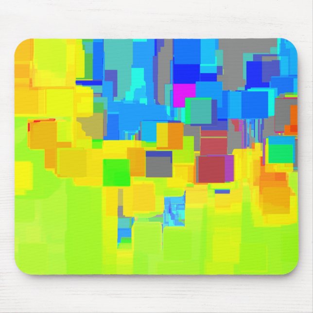 "City in the Sky"  Geometric Art Mouse Pad (Front)