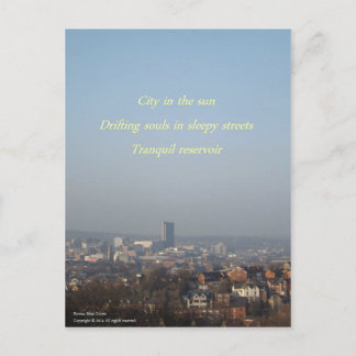 City in the Sun Haiku Postcard