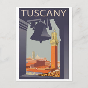 City in Tuscany, Italy. View from Church Window Postcard