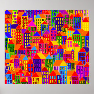 ´city in yellow´ large poster