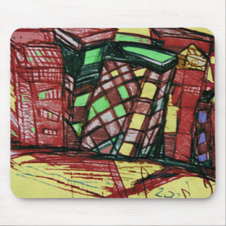 CITY ISLAND red Mouse Pad