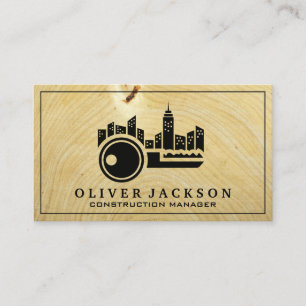 City Key Logo   Wood Grain Business Card