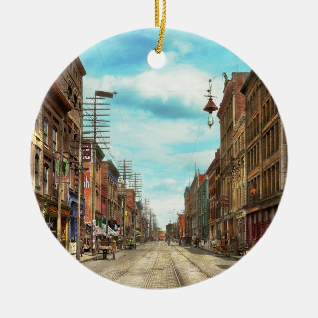 City - Knoxville TN - Gay Street 1903 Ceramic Ornament (Front)