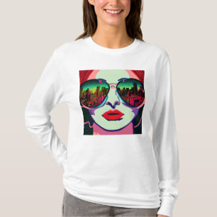 City Lady in Sunglasses Unique Colourful Art T-Shirt