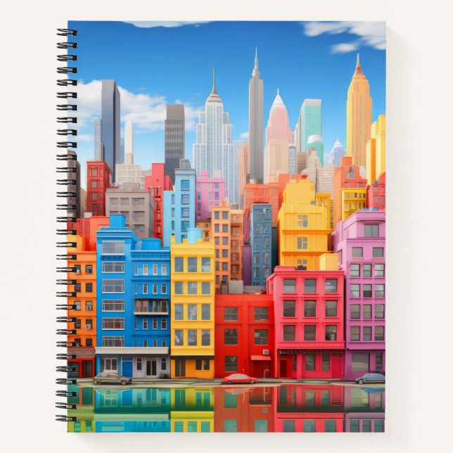 City Landscape Concept Abstract Colourful Scenery Notebook (Front)