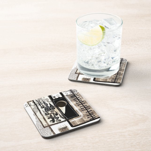 City Language Black and White Coaster (Right Side)