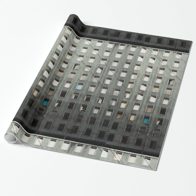 City Life Grey Wrapping Paper (Unrolled)