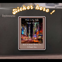 City Life Quote vinyl Sticker Reinvent Yourself