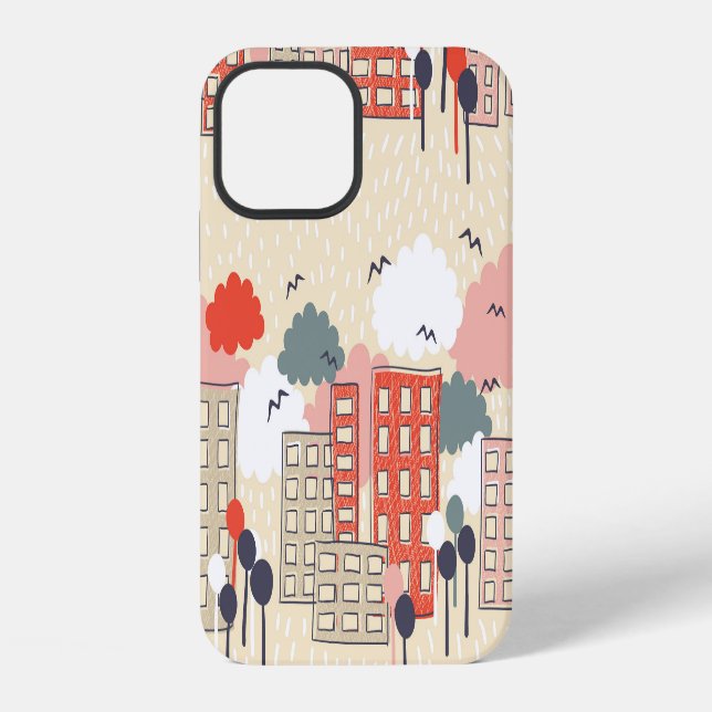 City Life: Seamless Pattern iPhone Case (Back)