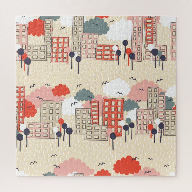 City Life: Seamless Pattern Jigsaw Puzzle (Vertical)