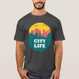 City Life Urban Skyline at Sunset T-Shirt