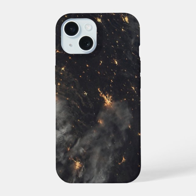 City Lights At Night On Planet Earth iPhone 15 Case (Back)