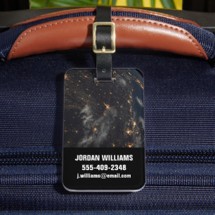 City Lights At Night On Planet Earth Luggage Tag