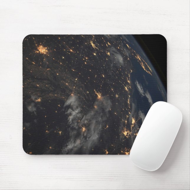 City Lights At Night On Planet Earth Mouse Pad (With Mouse)