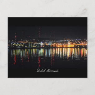 City Lights Duluth Minnesota Postcard