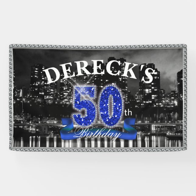 City Lights Fabulous Fifty 3x5 Banner (Horizontal)