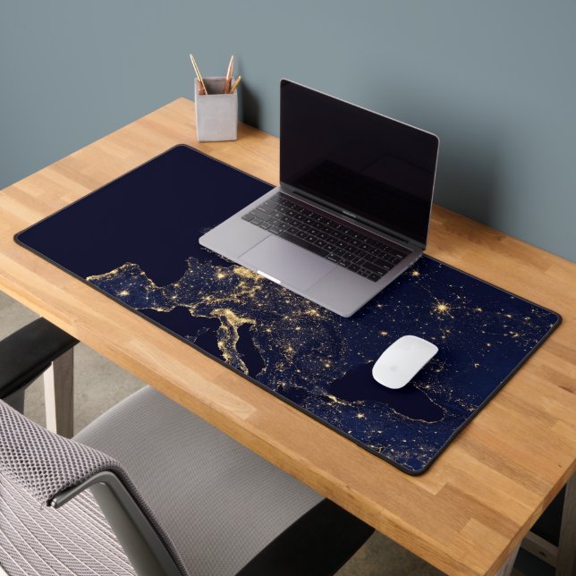 City Lights In Several European And Nordic Cities. Desk Mat (Office 2)
