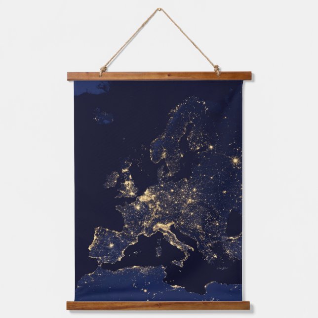 City Lights In Several European And Nordic Cities. Hanging Tapestry (Front)