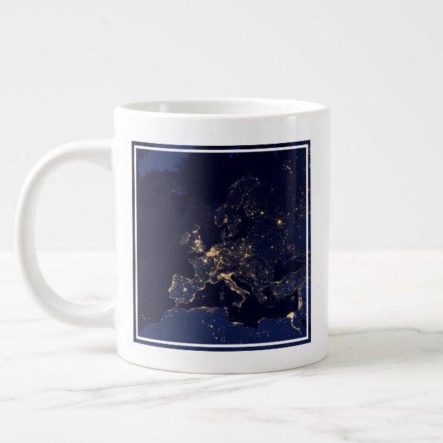 City Lights In Several European And Nordic Cities. Large Coffee Mug (Left)