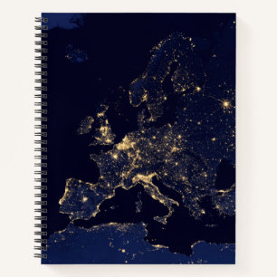 City Lights In Several European And Nordic Cities. Notebook