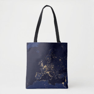City Lights In Several European And Nordic Cities. Tote Bag