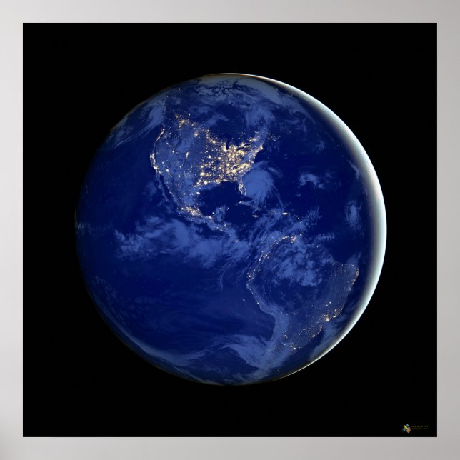 City Lights of the Americas Satellite Poster (Front)