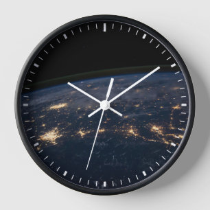City Lights Of The Southern United States. Clock
