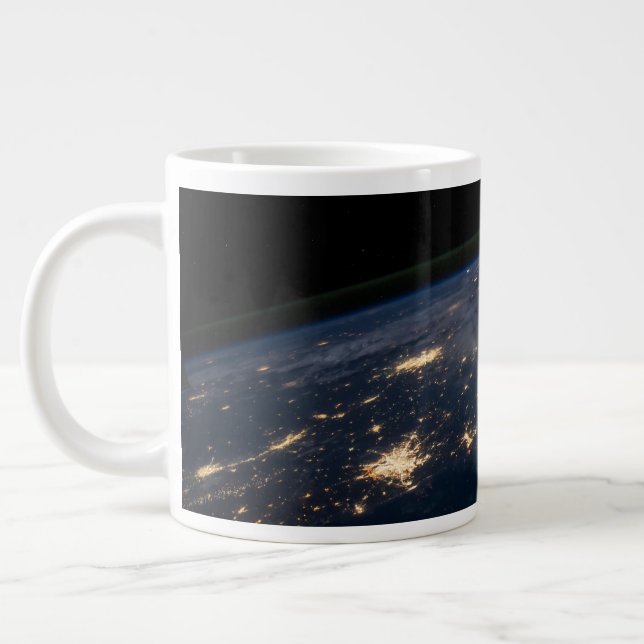 City Lights Of The Southern United States. Large Coffee Mug (Left)