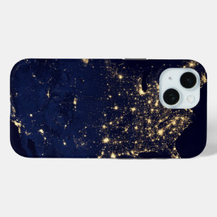 City Lights Of The United States At Night. iPhone 15 Case