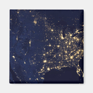 City Lights Of The United States At Night. Magnet