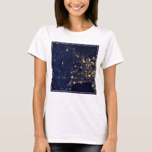 City Lights Of The United States At Night. T-Shirt