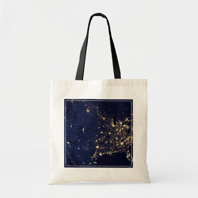 City Lights Of The United States At Night. Tote Bag (Front)