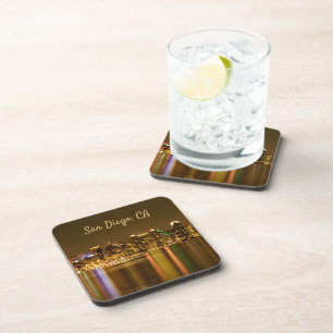 City lights Skyline California Souvenir San Diego Coaster