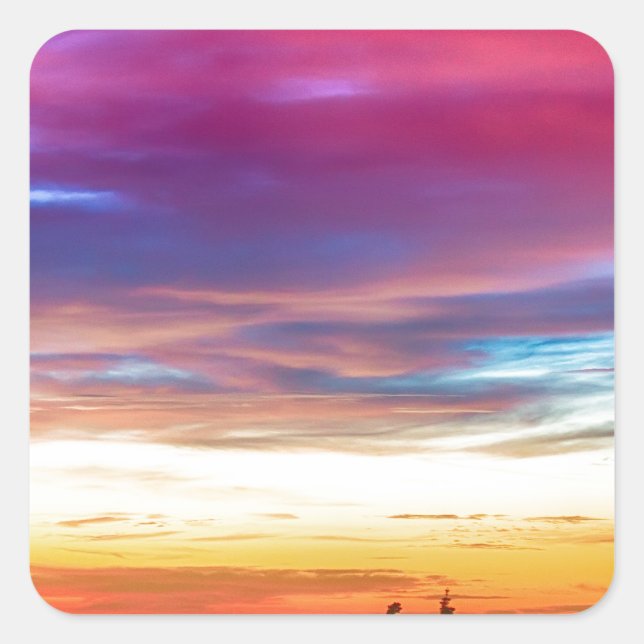 City Lights Sunrise View From Rollins Pass Square Sticker (Front)