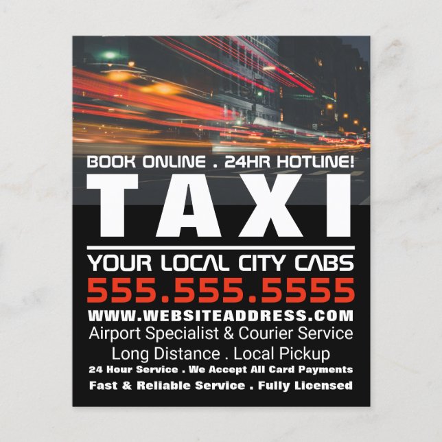 City Lights, Taxi Cab Firm with Price List Flyer (Front)