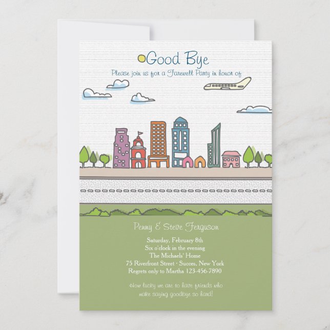 City Line Farewell Party Invitation (Front)