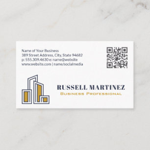 City Logo Real Estate QR Code Business Card