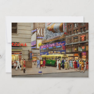 City - Manhattan, NY -  43rd and Broadway 1952 Invitation