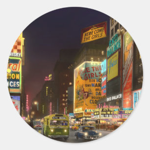 City - Manhattan, NY - Here comes the girls 1953 Classic Round Sticker
