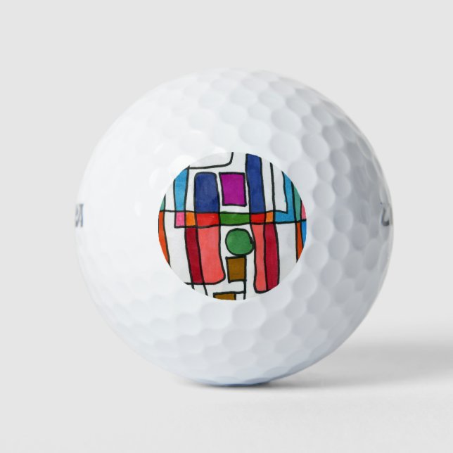 "City Map" Abstract  Art Custom Wilson Golf Balls (Front)