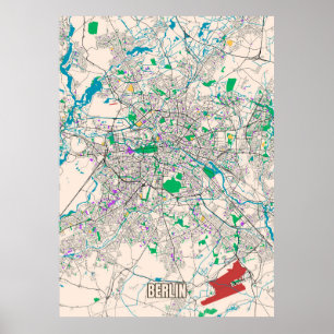 City map of Berlin Poster