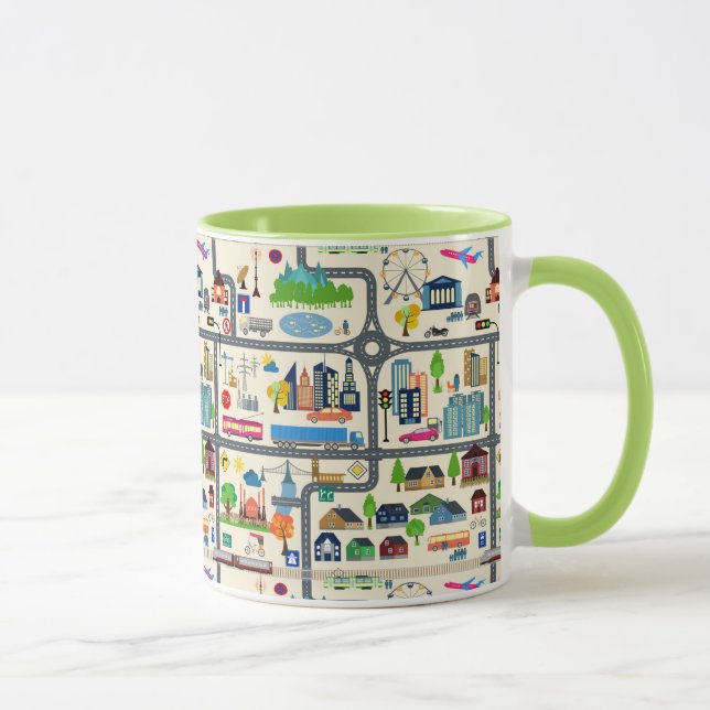 City Map Pattern Mug (Right)