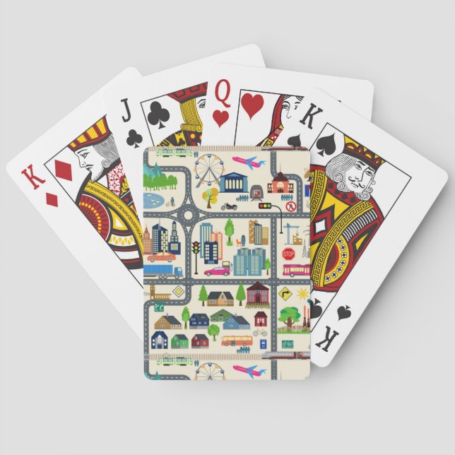 City Map Pattern Playing Cards (Back)