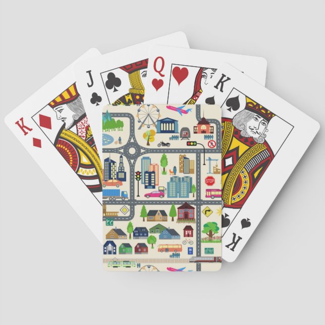 City Map Pattern Playing Cards (Back)